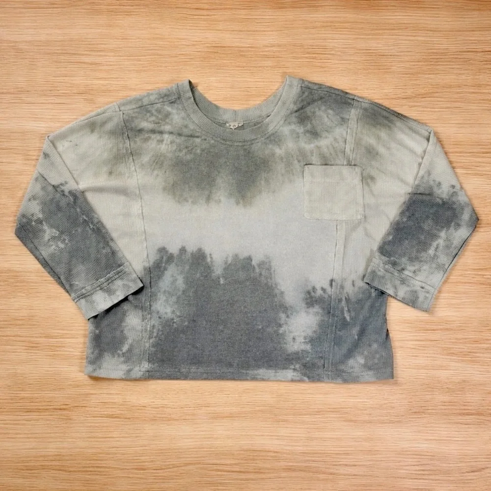 🌿POL Women's Light Green Waffle Knit Dolman Sleeve Top - Picture 2 of 6